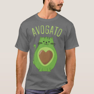 Avogato Chubby Avocado Cat Cute Heart Shaped Avoca T-Shirt