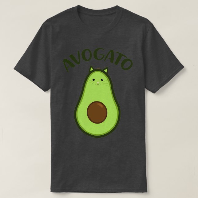 Avogato Cute Cat Avocado Classic TShirt (Design Front)