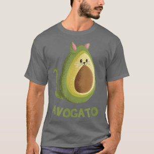 Avogato Funny Avocado Cat Cute Face Graphic  T-Shirt