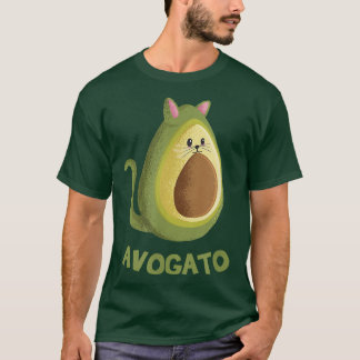 Avogato Funny Avocado Cat Cute Face Graphic  T-Shirt