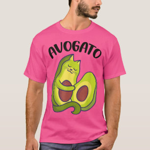 Avogato Funny Cat Avocado Cute Cat Lover Distresse T-Shirt