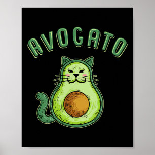 Avogato - Funny Cinco De Mayo Avocado Cat  Poster