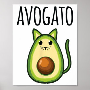 Avogato Shirt For Women Funny Avocado Cat Vegetari Poster