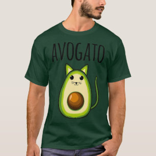 Avogato Women Funny Avocado Cat Vegetarian Vegan T-Shirt