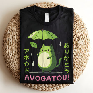 Avogatou Arigato Avocado Pun Cute Japanese  Tri-Blend Shirt