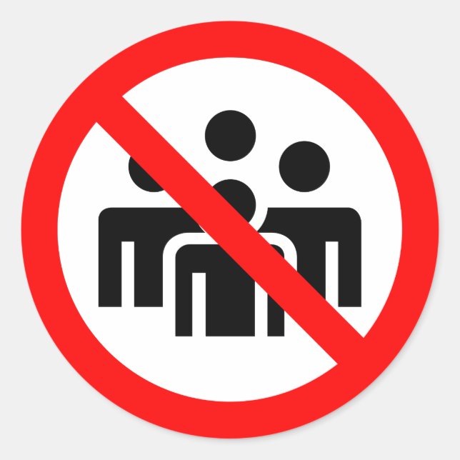 Avoid crowds symbol for Coronavirus Classic Round Sticker (Front)