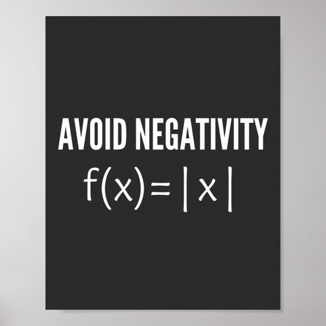 avoid negativity math equation poster (Front)