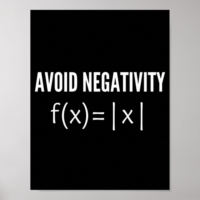avoid negativity math equation poster (Front)