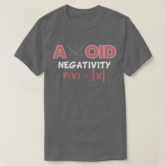 Avoid Negativity Math Pun Equation Math Teacher T-Shirt (Design Front)