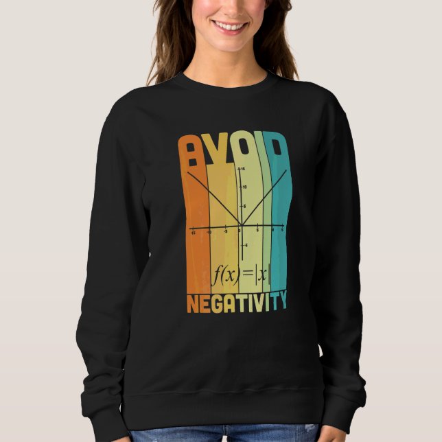 Avoid Negativity Math Teacher   Math Pun Equation Sweatshirt (Front)