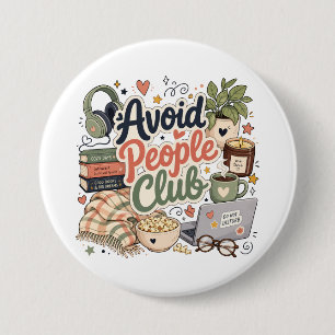 Avoid People Club Cosy Introvert Vibes 7.5 Cm Round Badge
