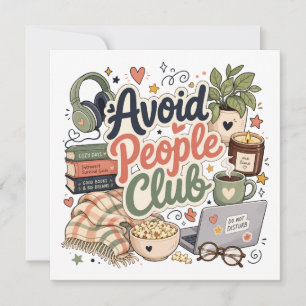 Avoid People Club Cosy Introvert Vibes Invitation