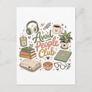 Avoid People Club Cosy Introvert Vibes Postcard