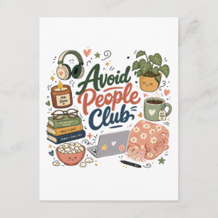 Avoid People Club Cosy Introvert Vibes Postcard