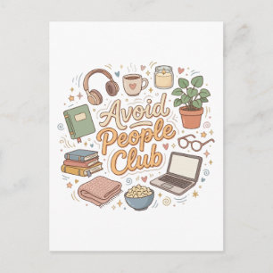 Avoid People Club Cosy Introvert Vibes Postcard