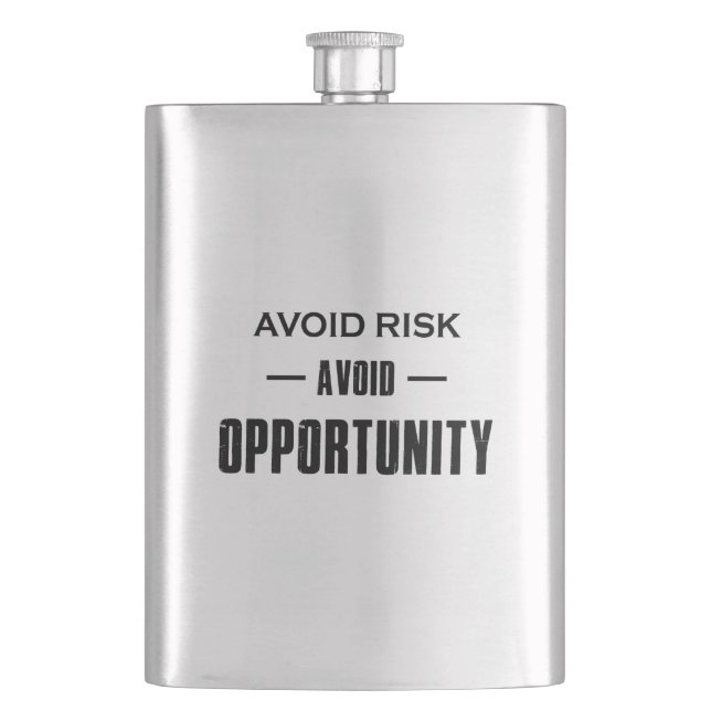 Avoid Risk Avoid Opportunity Hip Flask (Front)