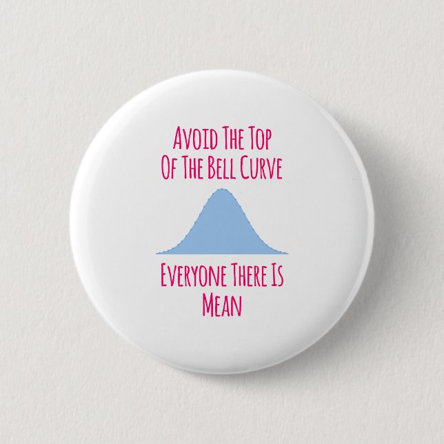 Avoid the Top of the Bell Curve Fun Quote 6 Cm Round Badge (Front)