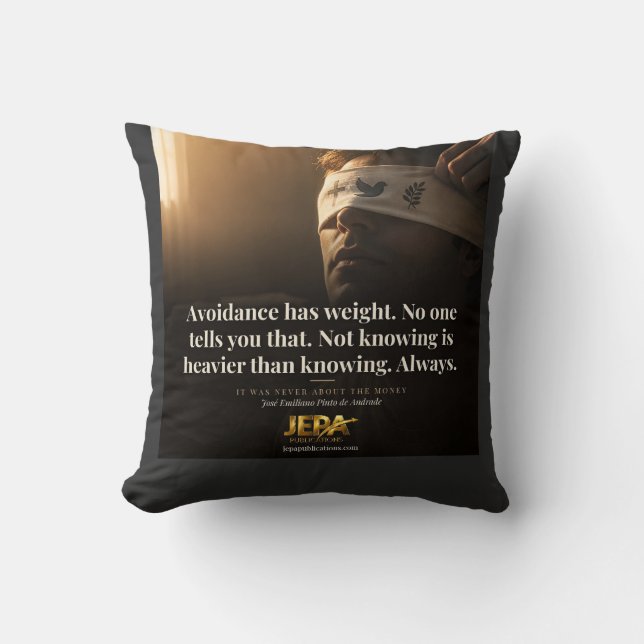 Avoidance Has Weight Book Quote Cushion (Front)