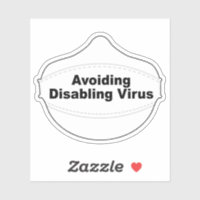 Avoiding Disabling Virus mask sticker