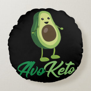 Avoketo - Funny Keto Avocado Round Cushion