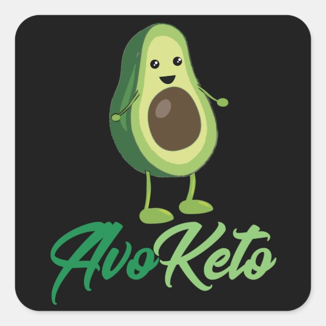 Avoketo - Funny Keto Avocado Square Sticker (Front)