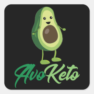 Avoketo - Funny Keto Avocado Square Sticker