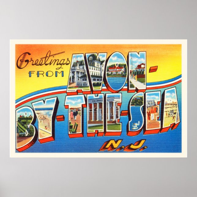 Avon by the Sea New Jersey NJ Vintage Postcard - Poster (Front)