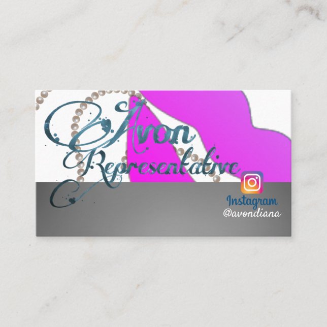 Avon Instagram logo aesthetic Busi Business Card (Front)