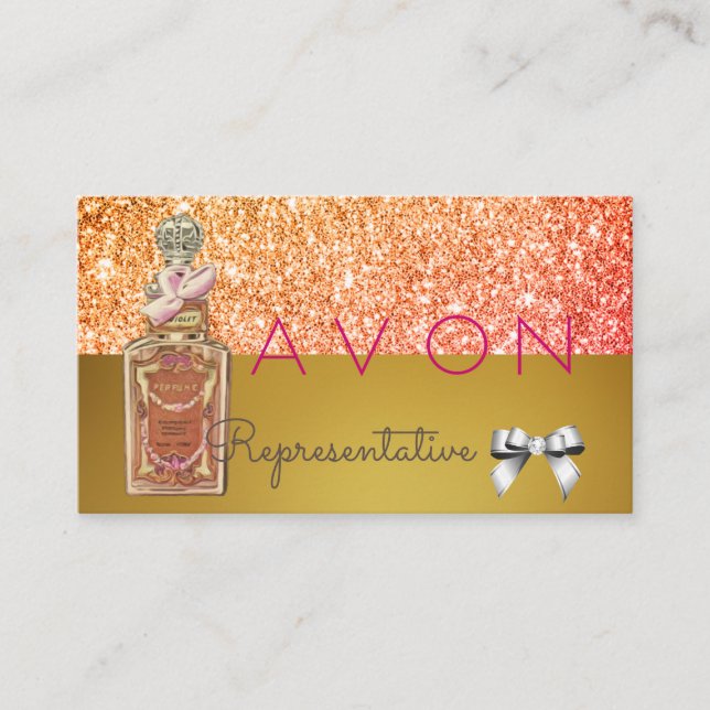 Avon Instagram logo pink gold glam Business Card (Front)