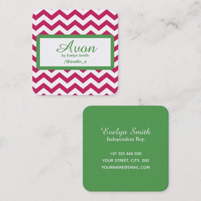 Avon Marketing Beauty Square Business Card (Front/Back)