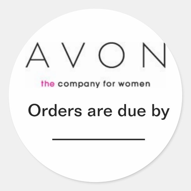 Avon Order due labels (Front)