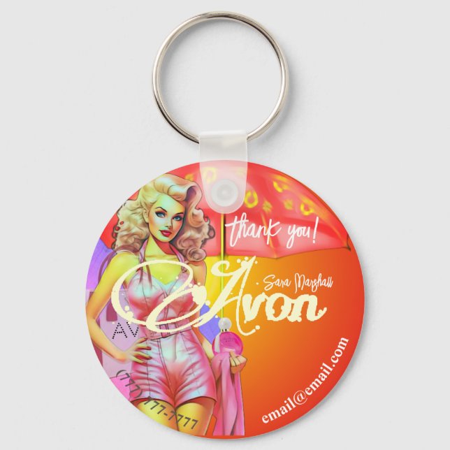 Avon Party Thank You  Key Ring (Front)