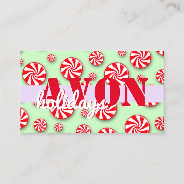 Avon Peppermint Candy Holidays  Business Card (Front)