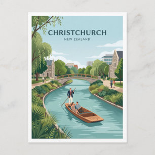 Avon River at Oxford Terrace Christchurch Postcard