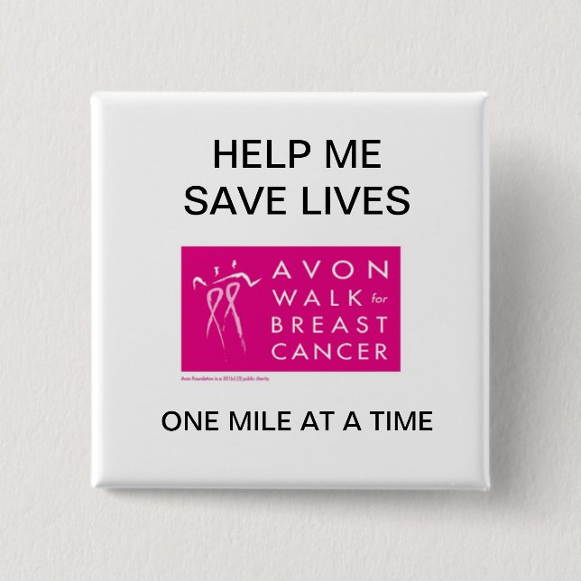 avon-walk-against-breast-cancer 15 cm square badge (Front)