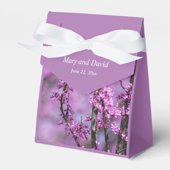 Avondale Redbud Art Wedding Favour Box (Front Side)