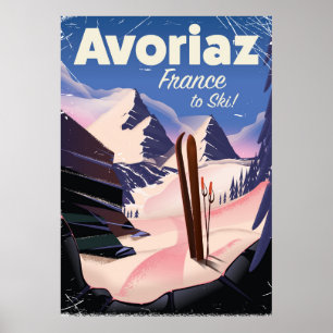 Avoriaz, French Ski travel poster