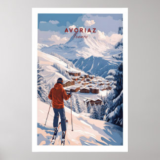 Avoriaz Portes du Soleil Slopes Ski Print French