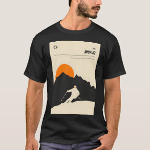 Avoriaz Skiing Minimal Vintage Travel Poster T-Shirt