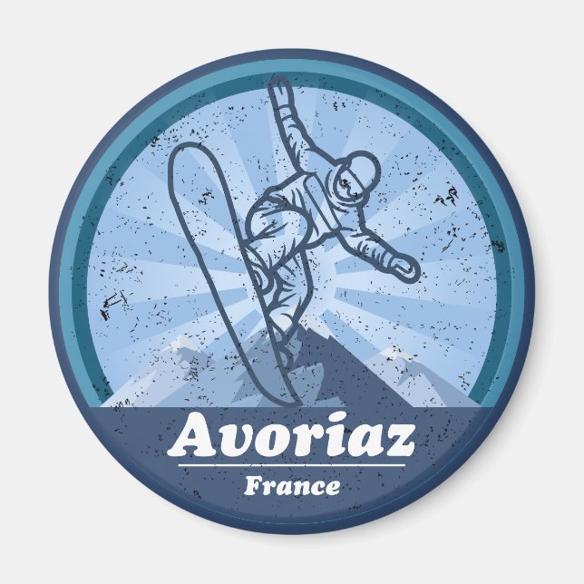 Avoriaz Station de ski - Snowboard Magnet (Front)