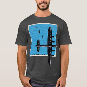 Avro Lancaster Bomber Aeroplane WW2 over the sea T-Shirt