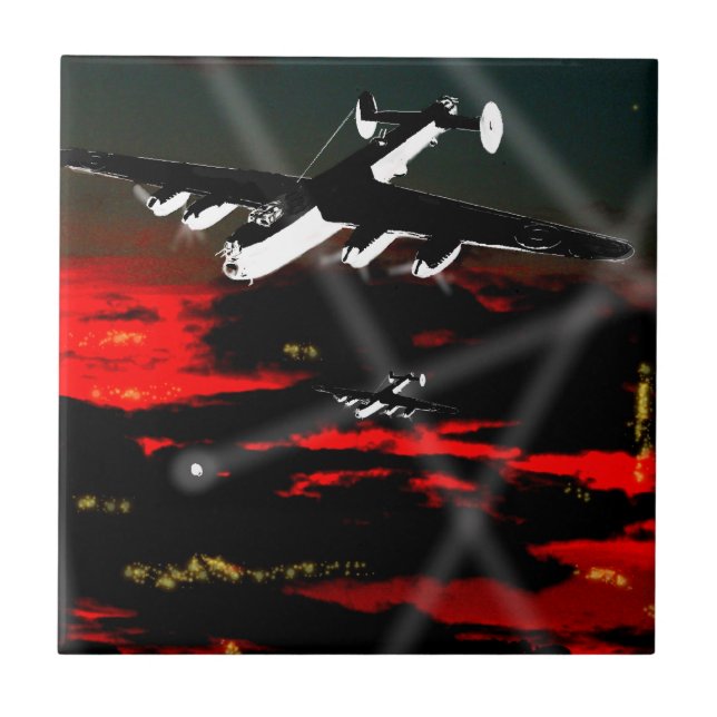 Avro Lancaster Bomber Tile 'Night Raider 43' (Front)