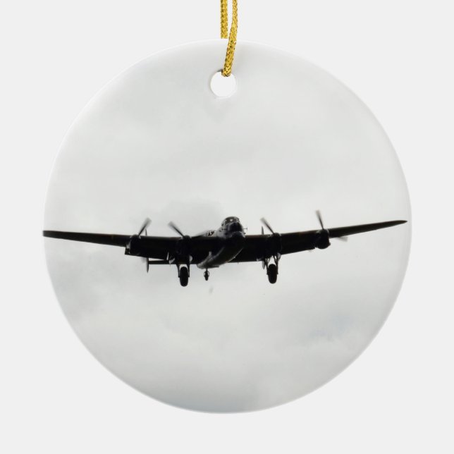 Avro Lancaster Heavy Bomber Ceramic Tree Decoration (Front)