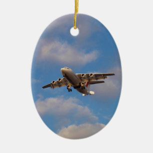 Avro RJ85 Jet Landing Ceramic Tree Decoration