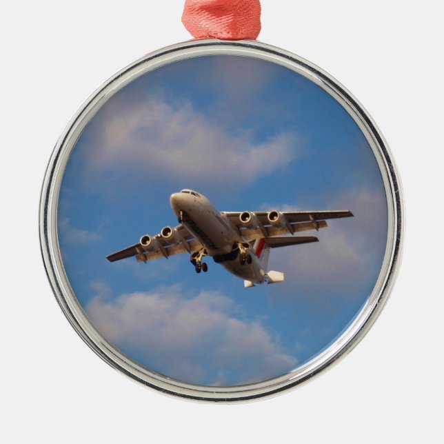 Avro RJ85 Jet Landing Metal Tree Decoration (Front)