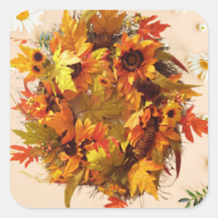 Avryl Fleur's Pretty Autumn Leaves Square Sticker