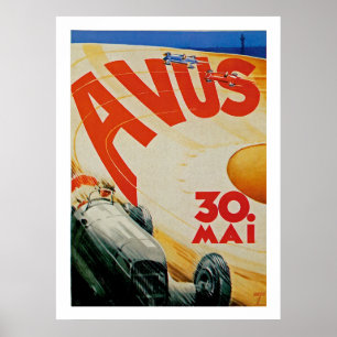 Avus Vintage Auto Race Advertisement Poster