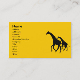 AW- Giraffe Silhouette Business Cards