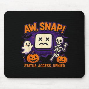 Aw snap spooky ghost skeleton pumpkin error mouse pad