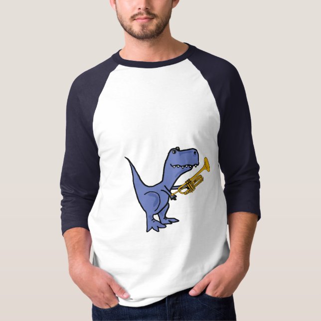 AW- T-Rex Dinosaur Playing the Trumpet Shirt (Front)
